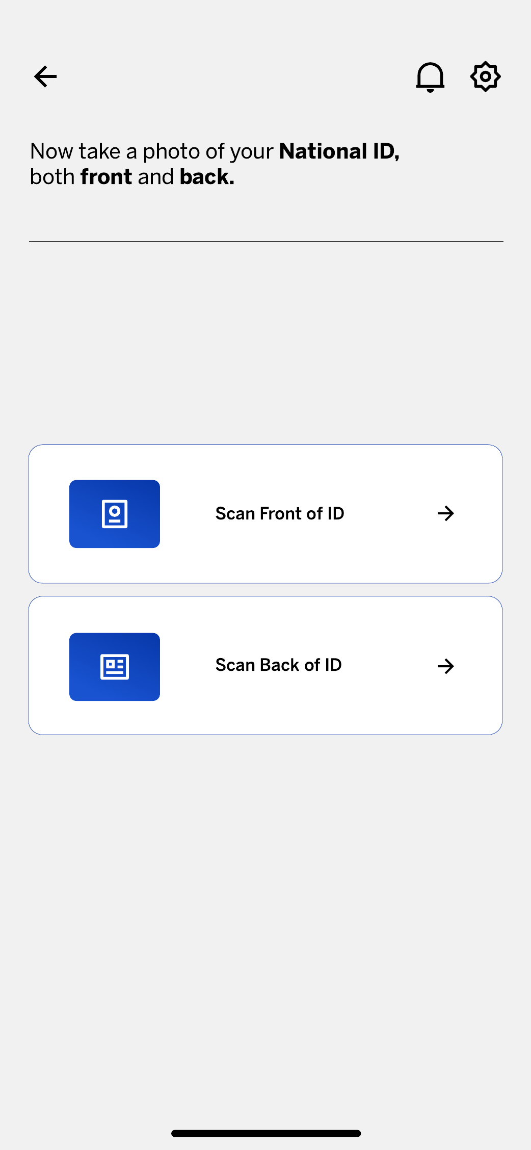 Stanbic customer onboarding National ID capture screen
