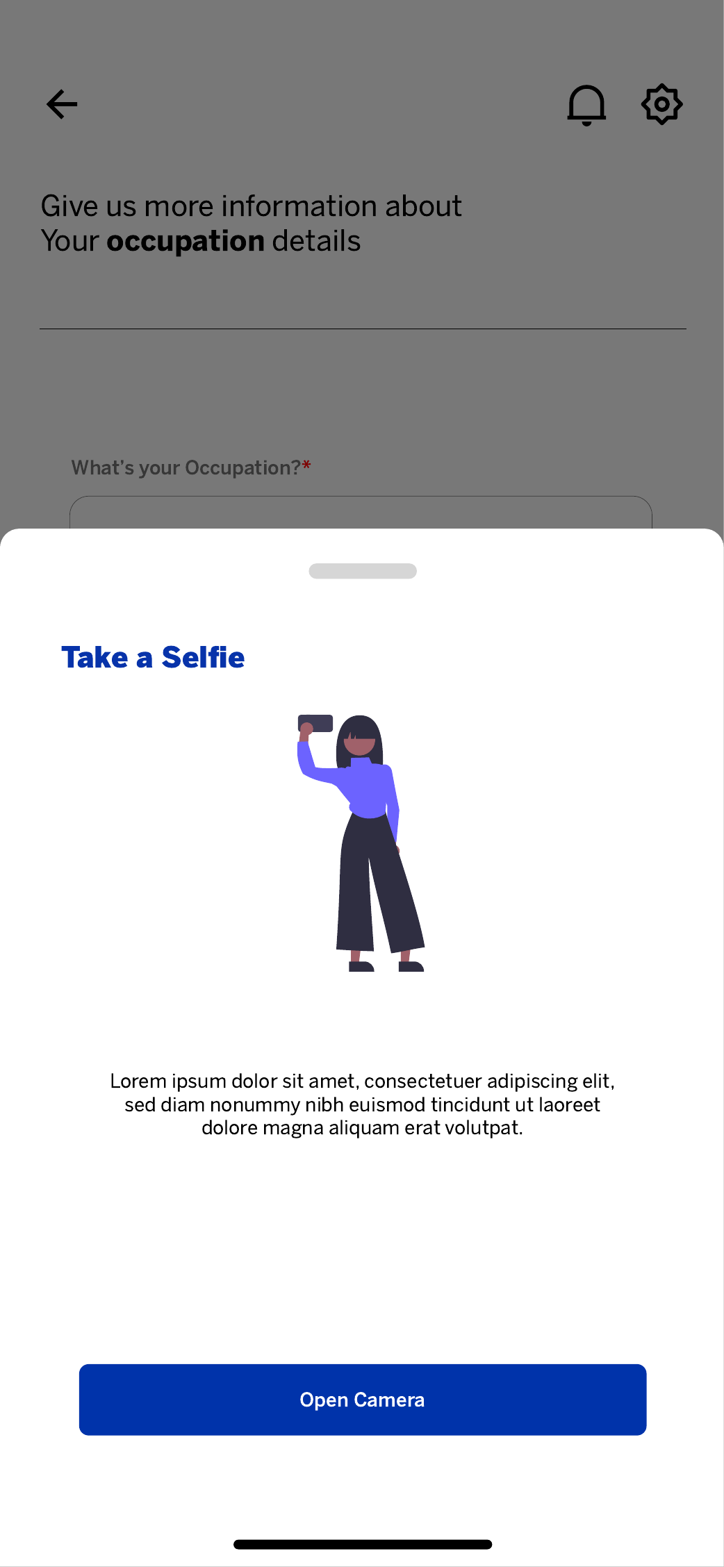 Stanbic customer onboarding selfie verification screen