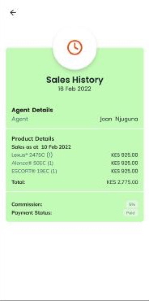 Greenlife confirmed delivery and sales history summary